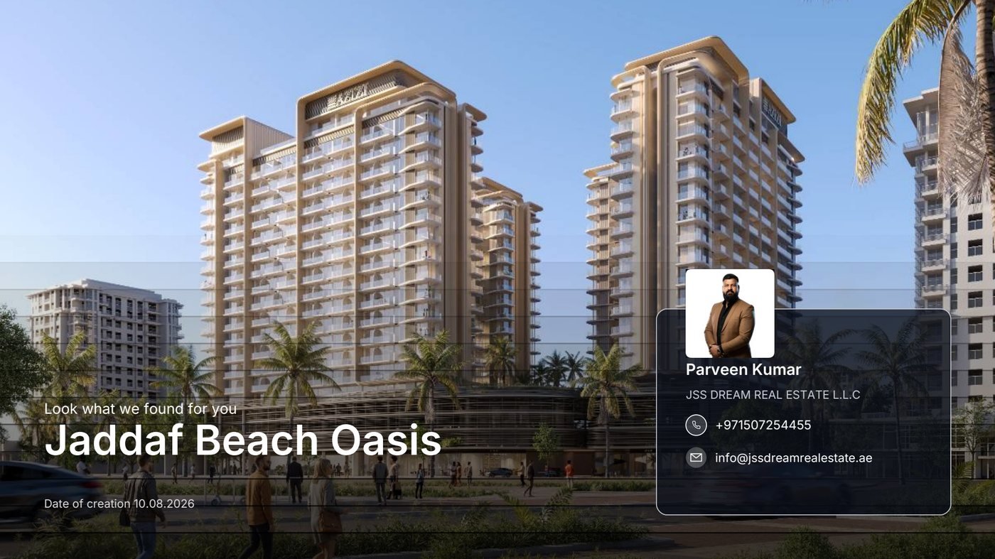 Jaddaf Beach Oasis brochure cover