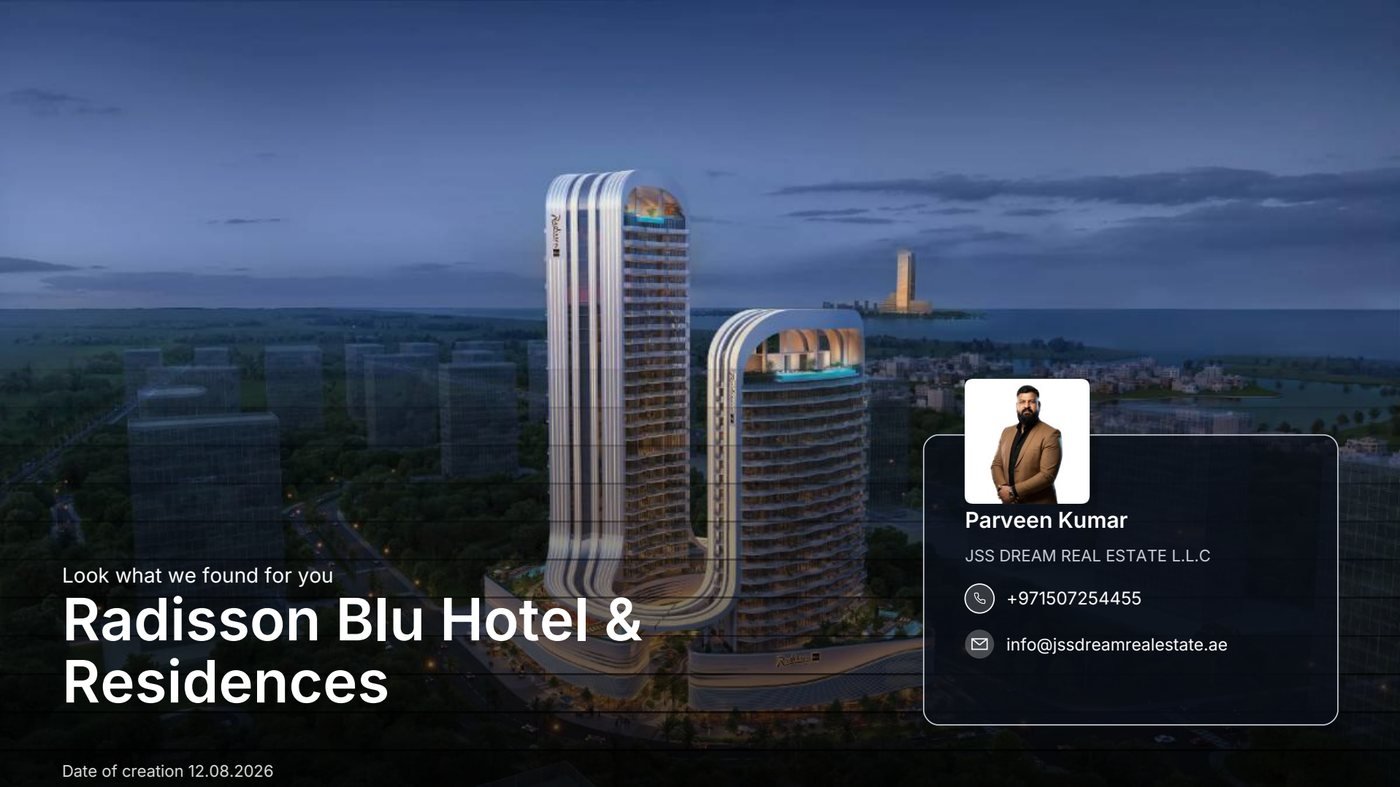 Radisson Blu Hotel & Residences brochure cover